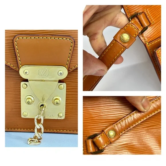 LOUIS VUITTON Epi Leather Sellier Dragonne Women’s Clutch Bag Brown Vintage - Picture 11 of 16